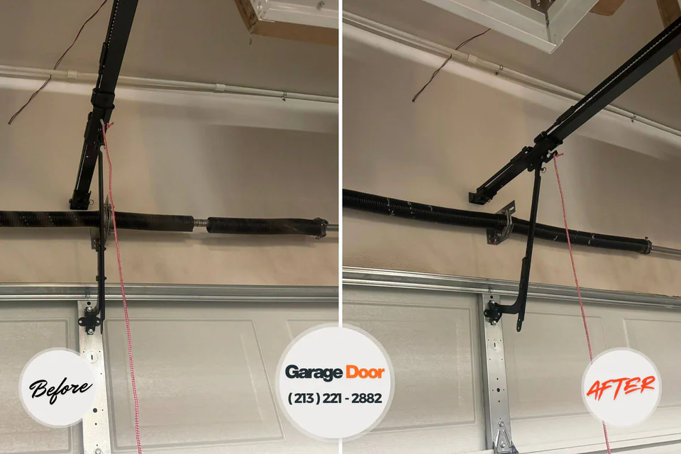 Before and after: garage door repair Pine Crest, TN
